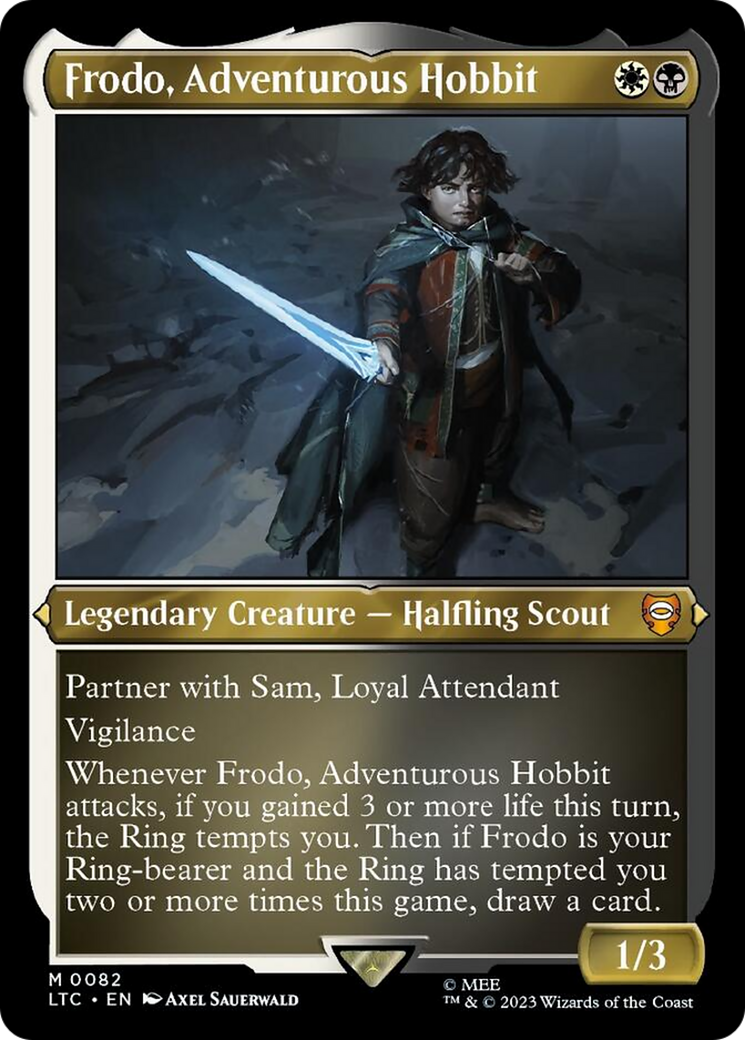 Frodo, Adventurous Hobbit (Display Commander) [The Lord of the Rings: Tales of Middle-Earth Commander] | Cards and Coasters CA