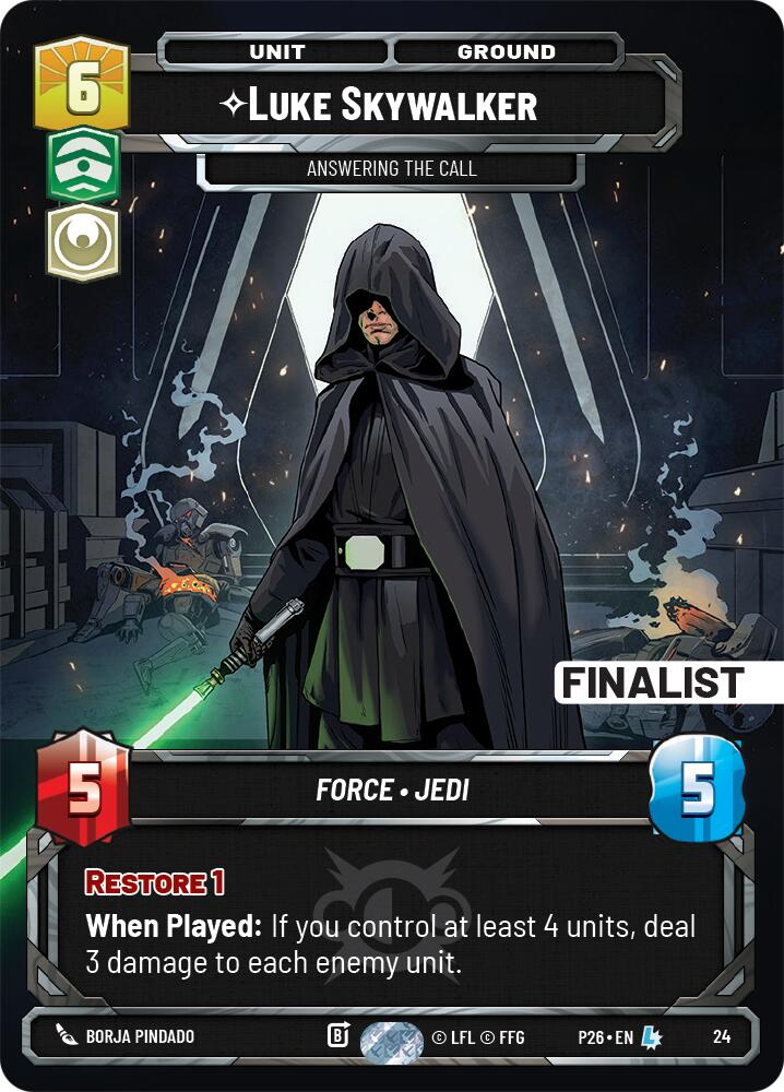 Luke Skywalker - Answering the Call (22) (Finalist) (22) [Sector and Regional Promos: Season 2] | Cards and Coasters CA