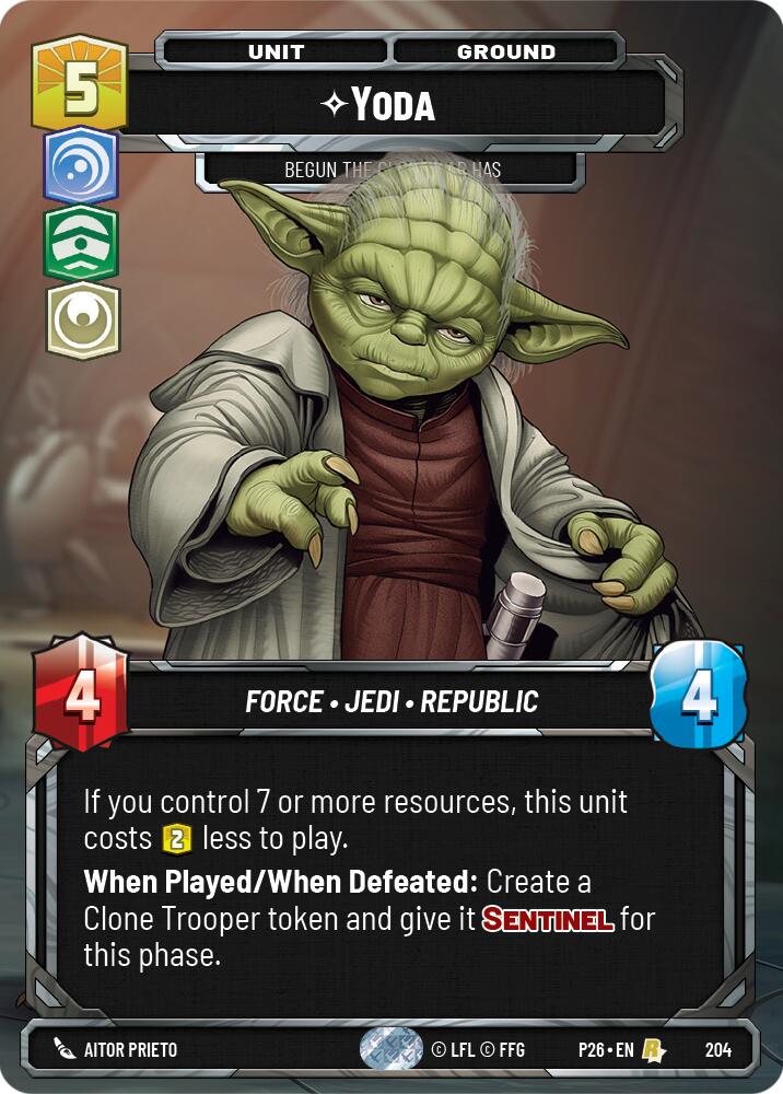 Yoda - Begun, the Clone War Has (204) (204) [Sector and Regional Promos: Season 2] | Cards and Coasters CA