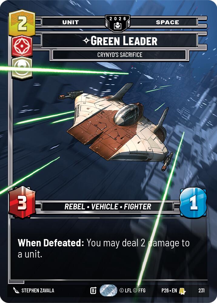 Green Leader - Crynyd's Sacrifice (231) (231) [Sector and Regional Promos: Season 2] | Cards and Coasters CA