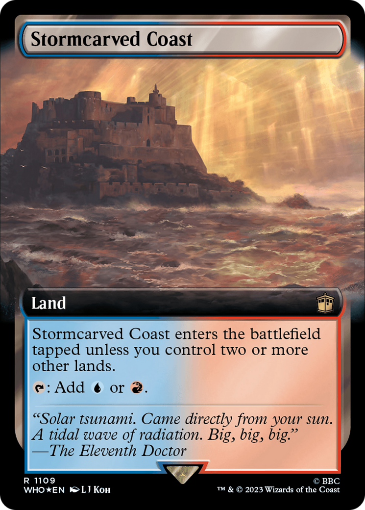 Stormcarved Coast (Extended Art) (Surge Foil) [Doctor Who] | Cards and Coasters CA