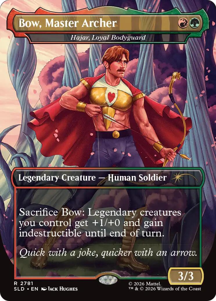 Bow, Master Archer - Hajar, Loyal Bodyguard [Secret Lair Drop Series] | Cards and Coasters CA
