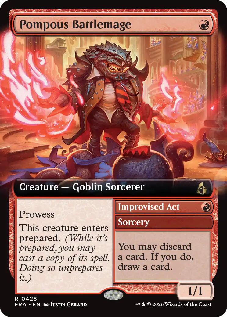 Pompous Battlemage (Extended Art) [Reality Fracture] | Cards and Coasters CA