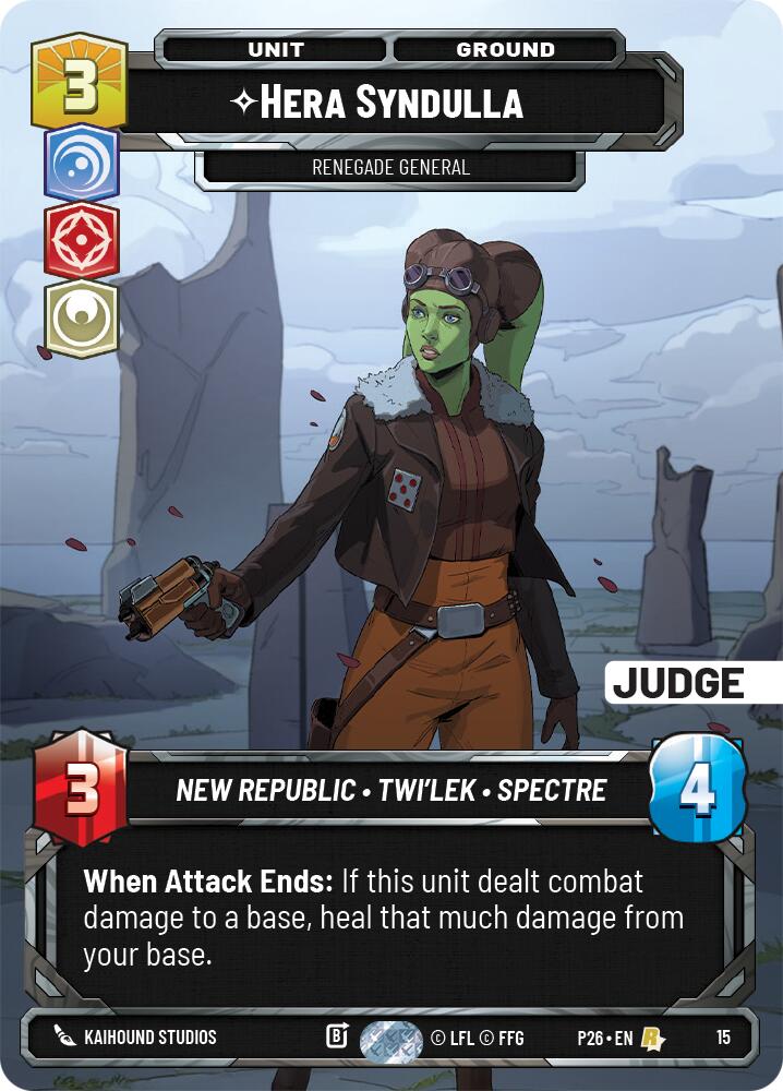 Hera Syndulla - Renegade General (15) (15) [Judge Promos] | Cards and Coasters CA