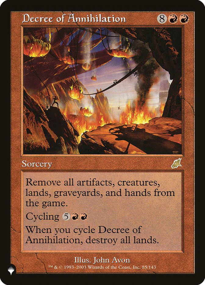 Decree of Annihilation [The List] | Cards and Coasters CA