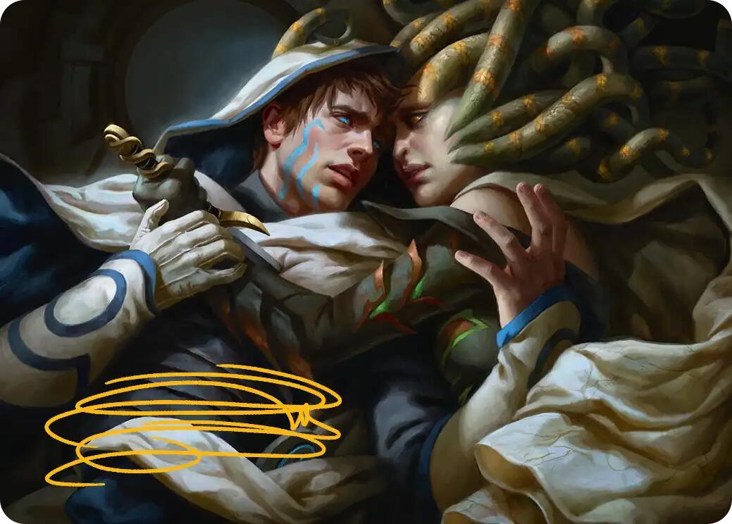 Vraska's Final Mercy Art Card (Gold-Stamped Signature) [Reality Fracture Art Series] | Cards and Coasters CA