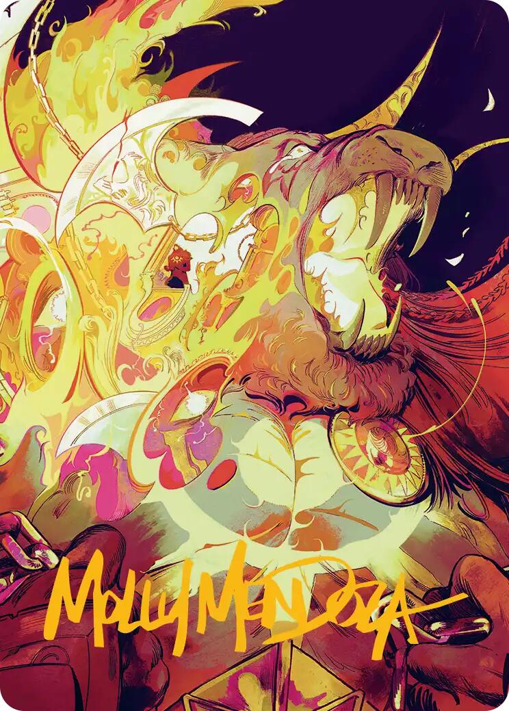 Ajani's Anguish Art Card (Gold-Stamped Signature) [Reality Fracture Art Series] | Cards and Coasters CA