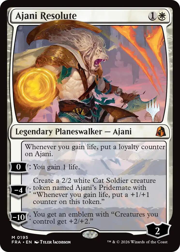 Ajani Resolute [Reality Fracture Promos] | Cards and Coasters CA