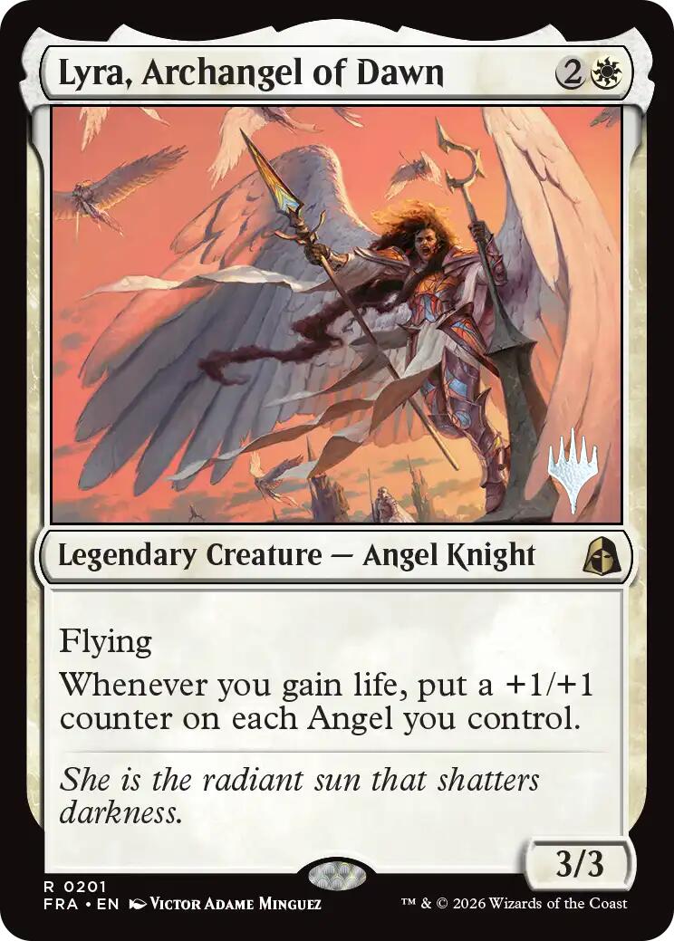 Lyra, Archangel of Dawn [Reality Fracture Promos] | Cards and Coasters CA