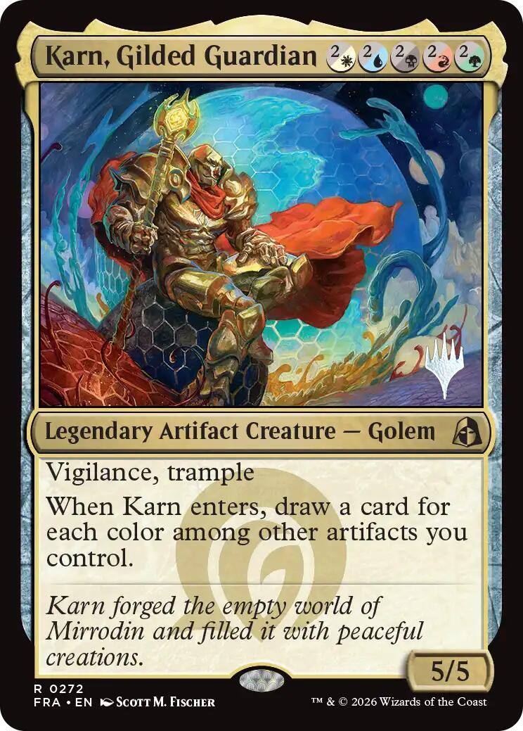 Karn, Gilded Guardian [Reality Fracture Promos] | Cards and Coasters CA