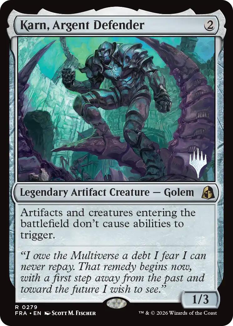 Karn, Argent Defender [Reality Fracture Promos] | Cards and Coasters CA