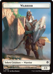 Warrior // Shark Double-Sided Token [Reality Fracture Commander Tokens] | Cards and Coasters CA