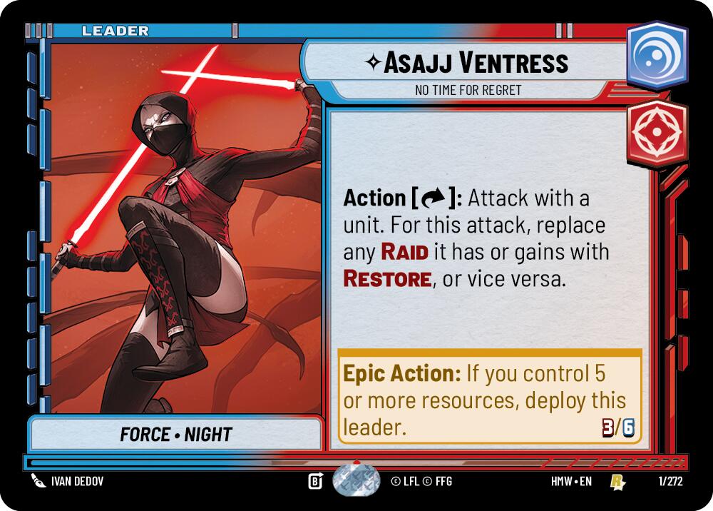 Asajj Ventress - No Time For Regret (1/272) (1/272) [Homeworlds] | Cards and Coasters CA