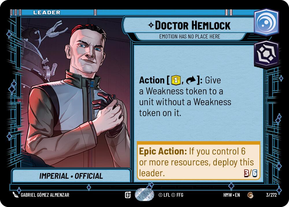 Doctor Hemlock - Emotion Has No Place Here (3/272) (3/272) [Homeworlds] | Cards and Coasters CA