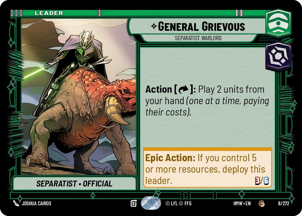 General Grievous - Separatist Warlord (8/272) (8/272) [Homeworlds] | Cards and Coasters CA