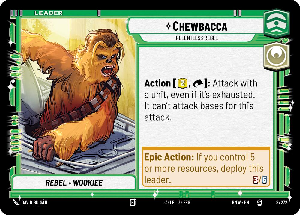 Chewbacca - Relentless Rebel (9/272) (9/272) [Homeworlds] | Cards and Coasters CA