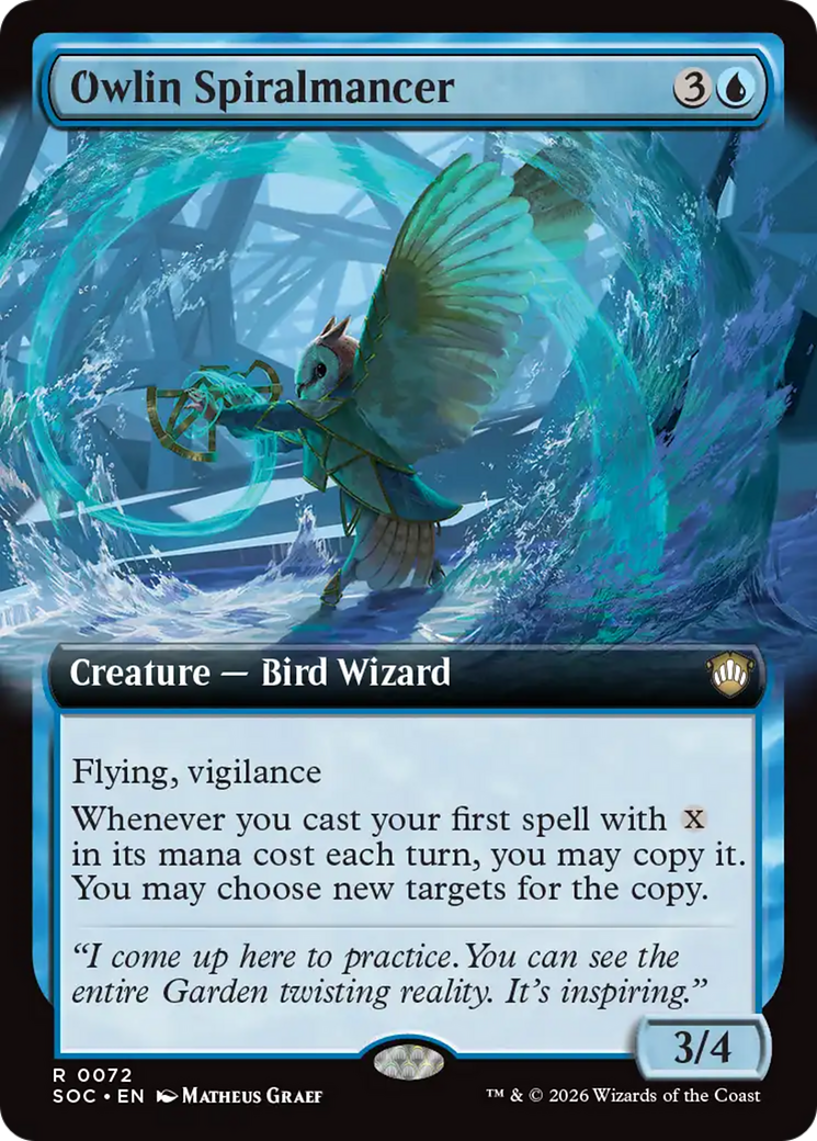 Owlin Spiralmancer (Extended Art) [Secrets of Strixhaven Commander] | Cards and Coasters CA