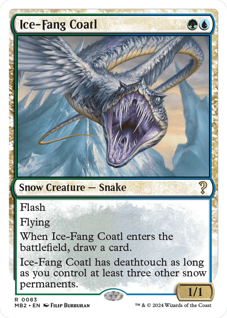 Ice-Fang Coatl (White Border) [Mystery Booster 2] | Cards and Coasters CA