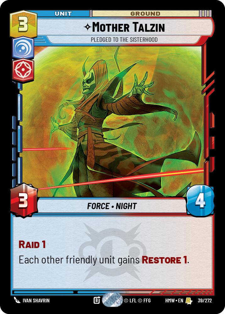 Mother Talzin - Pledged to the Sisterhood (39/272) (39/272) [Homeworlds] | Cards and Coasters CA