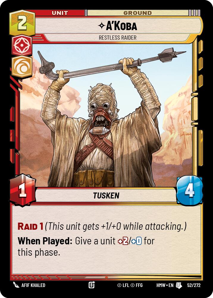 A'Koba - Restless Raider (52/272) (52/272) [Homeworlds] | Cards and Coasters CA
