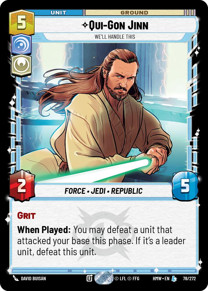 Qui-Gon Jinn - We'll Handle This (78/272) (78/272) [Homeworlds] | Cards and Coasters CA