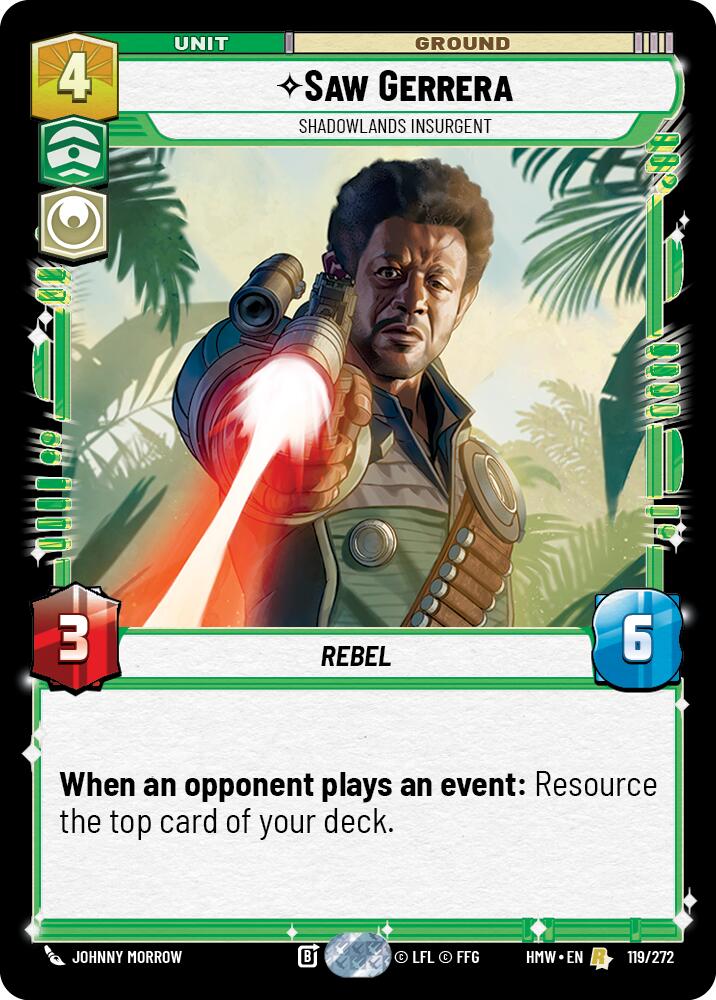 Saw Gerrera - Shadowlands Insurgent (119/272) (119/272) [Homeworlds] | Cards and Coasters CA