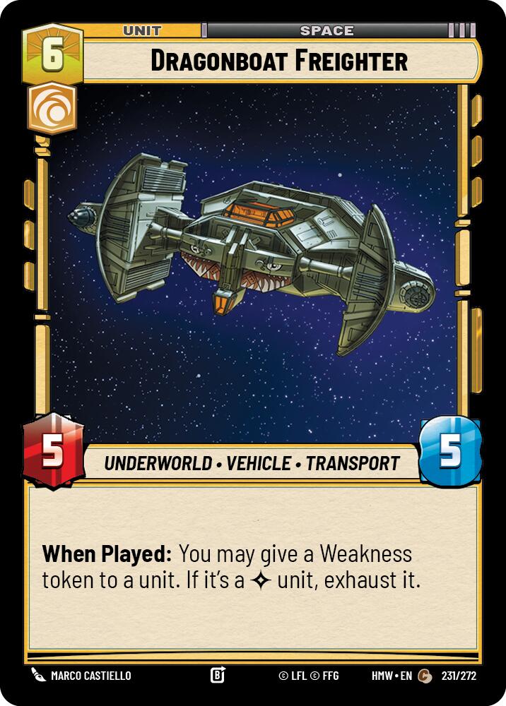 Dragonboat Freighter (231/272) (231/272) [Homeworlds] | Cards and Coasters CA