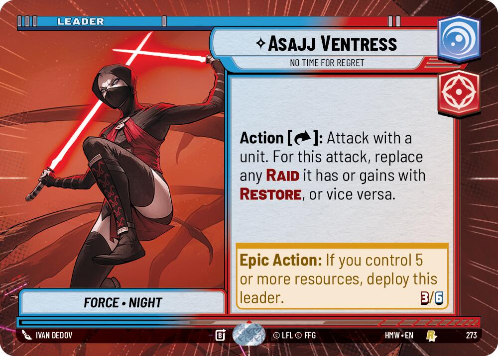 Asajj Ventress - No Time For Regret (273) (Hyperspace) (273) [Homeworlds] | Cards and Coasters CA