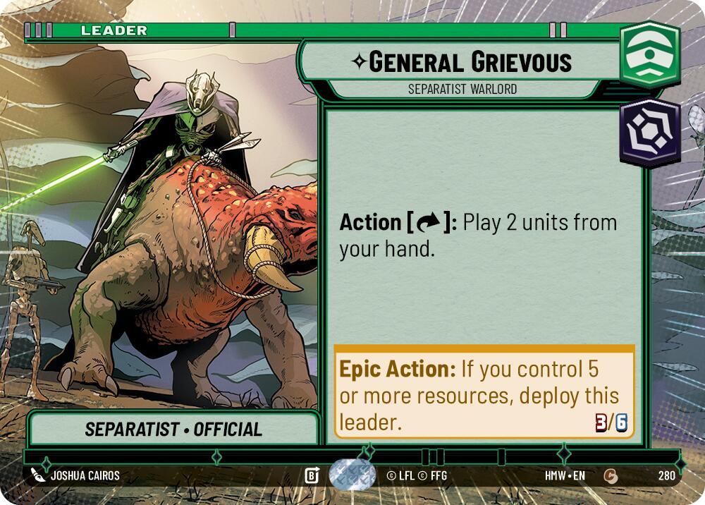 General Grievous - Separatist Warlord (280) (Hyperspace) (280) [Homeworlds] | Cards and Coasters CA