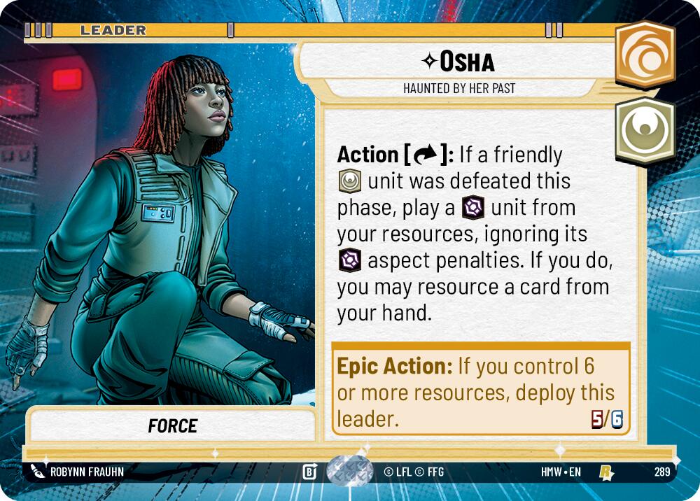 Osha - Haunted By Her Past (289) (Hyperspace) (289) [Homeworlds] | Cards and Coasters CA
