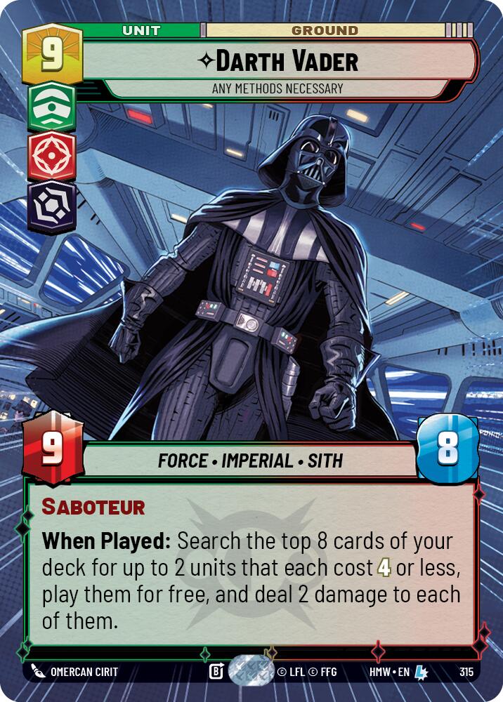 Darth Vader - Any Methods Necessary (315) (Hyperspace) (315) [Homeworlds] | Cards and Coasters CA
