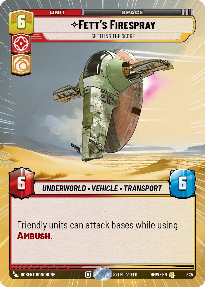 Fett's Firespray - Settling the Score (325) (Hyperspace) (325) [Homeworlds] | Cards and Coasters CA