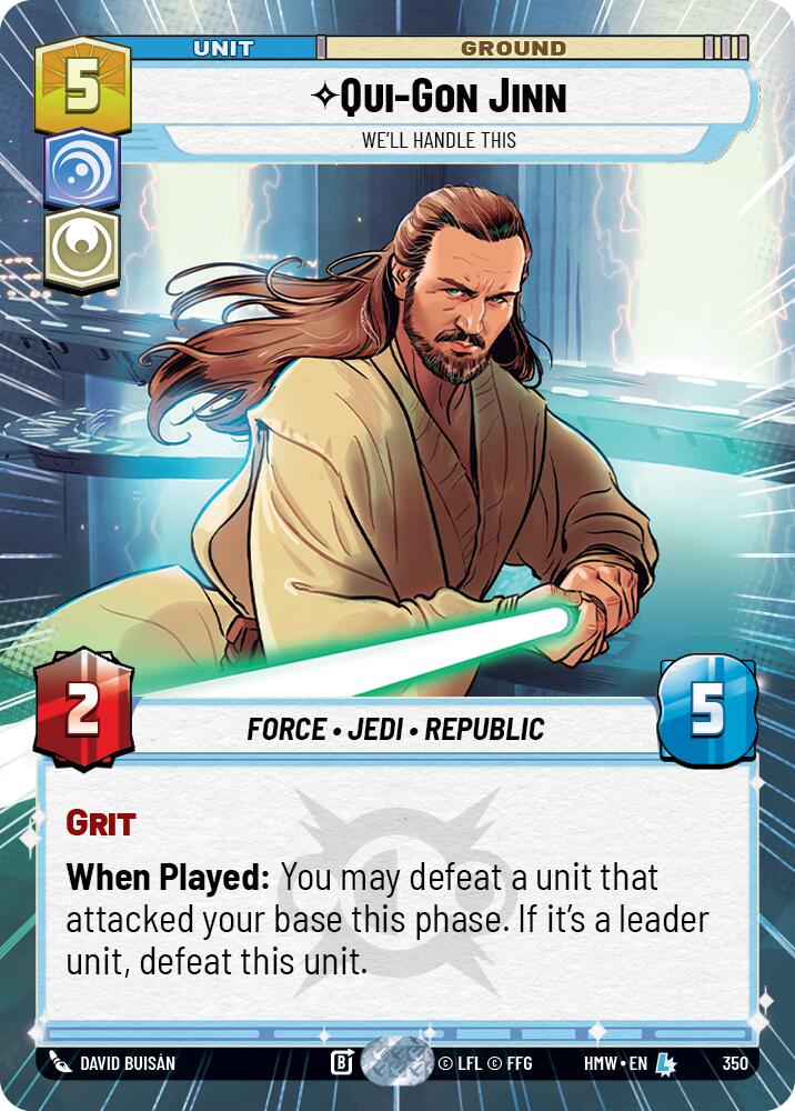 Qui-Gon Jinn - We'll Handle This (350) (Hyperspace) (350) [Homeworlds] | Cards and Coasters CA