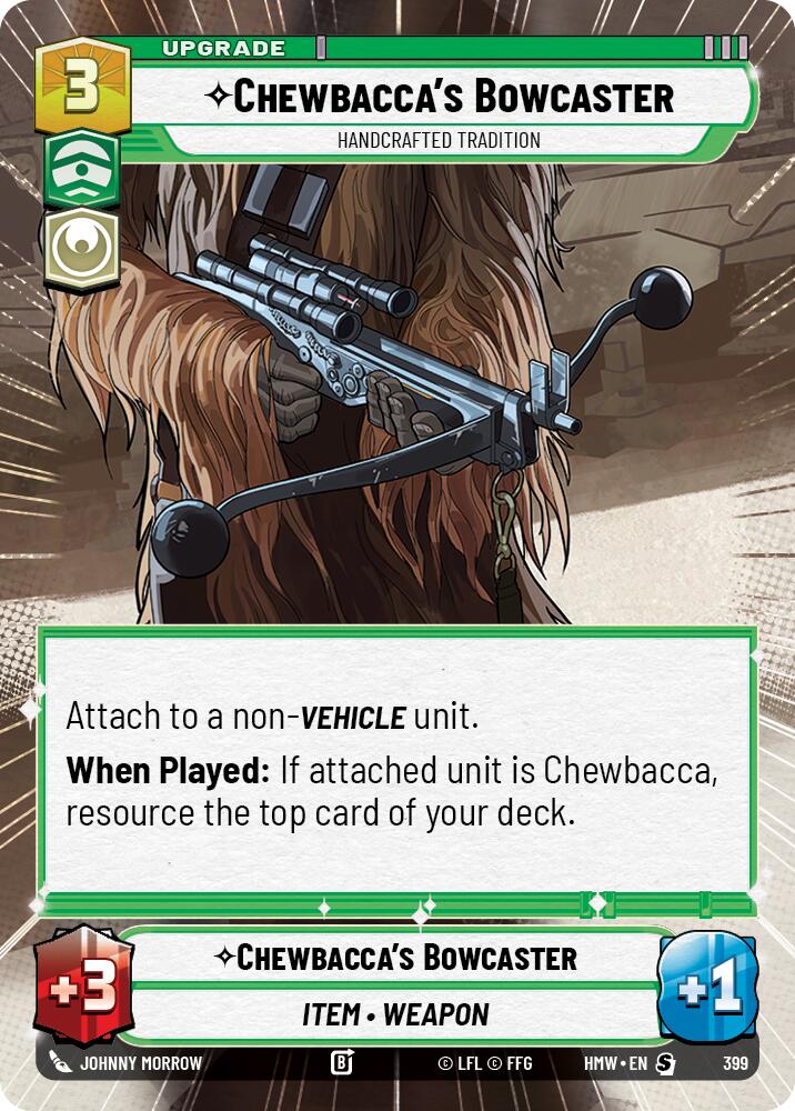 Chewbacca's Bowcaster - Handcrafted Tradition (399) (Hyperspace) (399) [Homeworlds] | Cards and Coasters CA