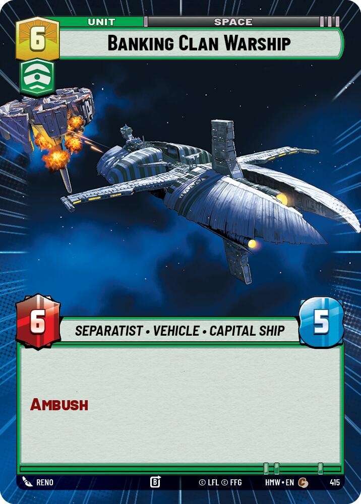 Banking Clan Warship (415) (Hyperspace) (415) [Homeworlds] | Cards and Coasters CA