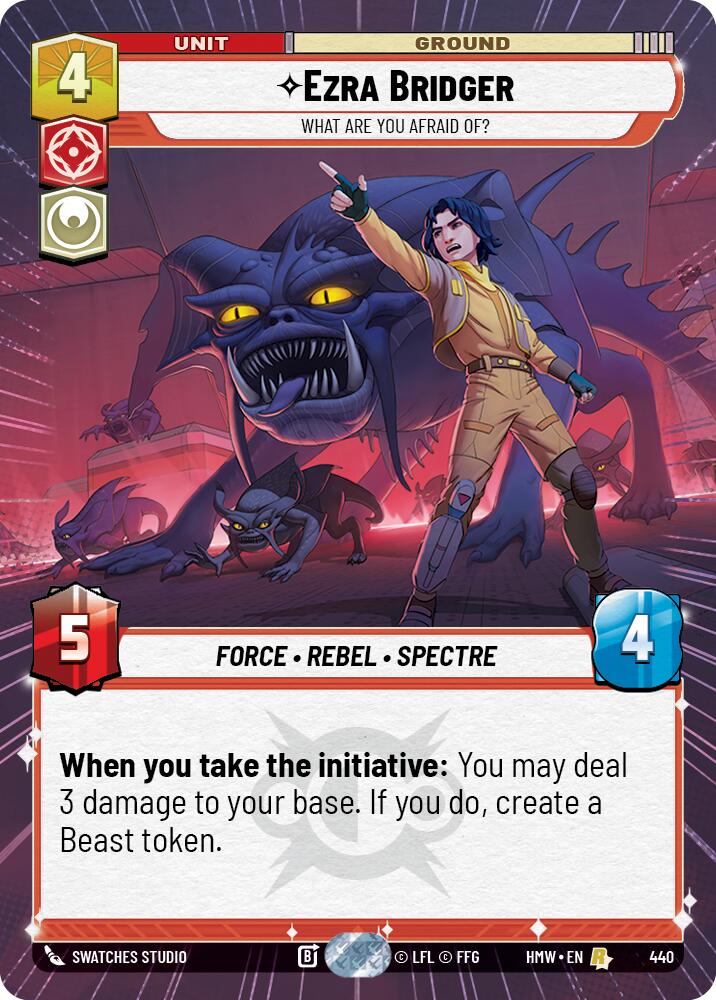 Ezra Bridger - What Are You Afraid Of? (440) (Hyperspace) (440) [Homeworlds] | Cards and Coasters CA