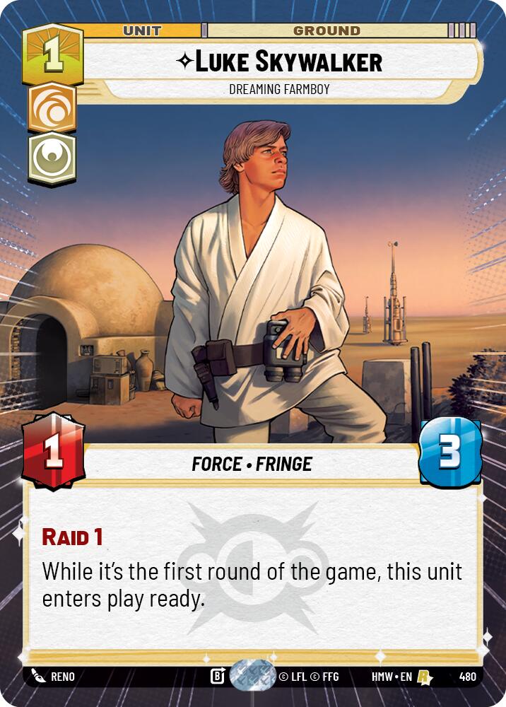 Luke Skywalker - Dreaming Farmboy (480) (Hyperspace) (480) [Homeworlds] | Cards and Coasters CA