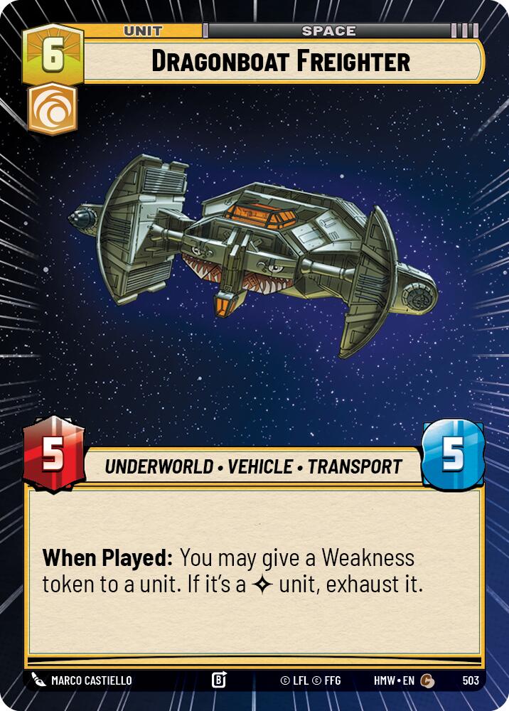 Dragonboat Freighter (503) (Hyperspace) (503) [Homeworlds] | Cards and Coasters CA