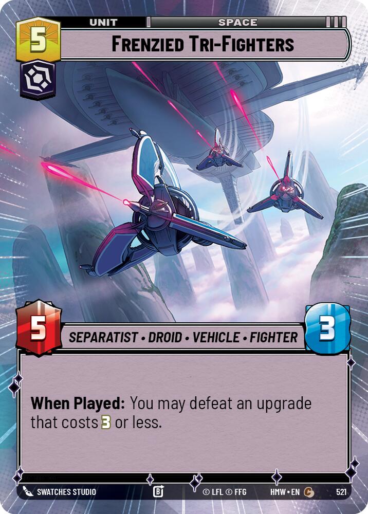Frenzied Tri-Fighters (521) (Hyperspace) (521) [Homeworlds] | Cards and Coasters CA