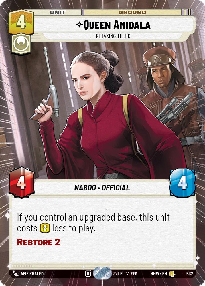 Queen Amidala - Retaking Theed (532) (Hyperspace) (532) [Homeworlds] | Cards and Coasters CA
