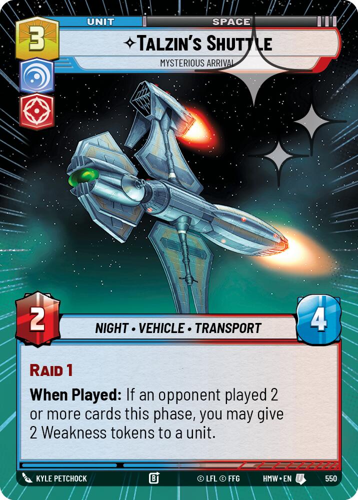 Talzin's Shuttle - Mysterious Arrival (550) (Hyperspace Foil) (550) [Homeworlds] | Cards and Coasters CA