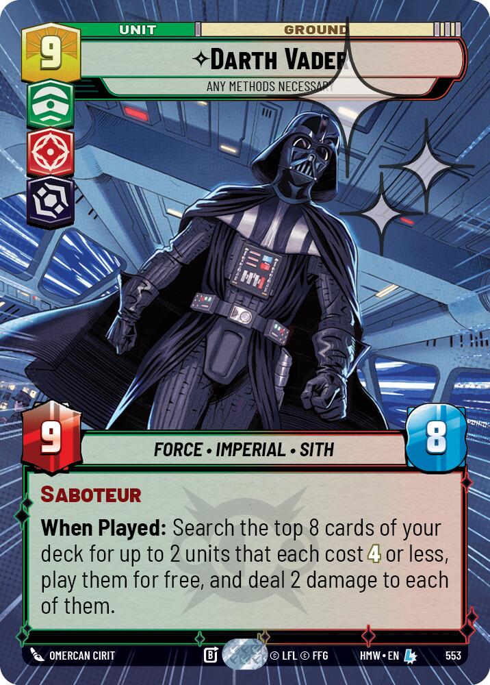 Darth Vader - Any Methods Necessary (553) (Hyperspace Foil) (553) [Homeworlds] | Cards and Coasters CA