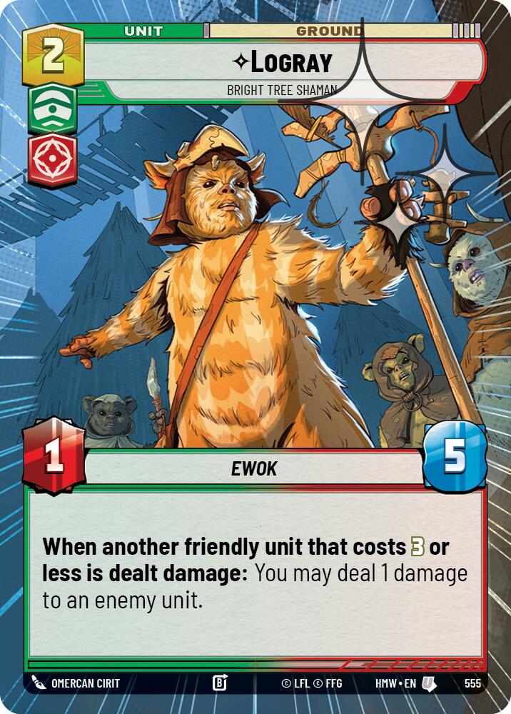Logray - Bright Tree Shaman (555) (Hyperspace Foil) (555) [Homeworlds] | Cards and Coasters CA