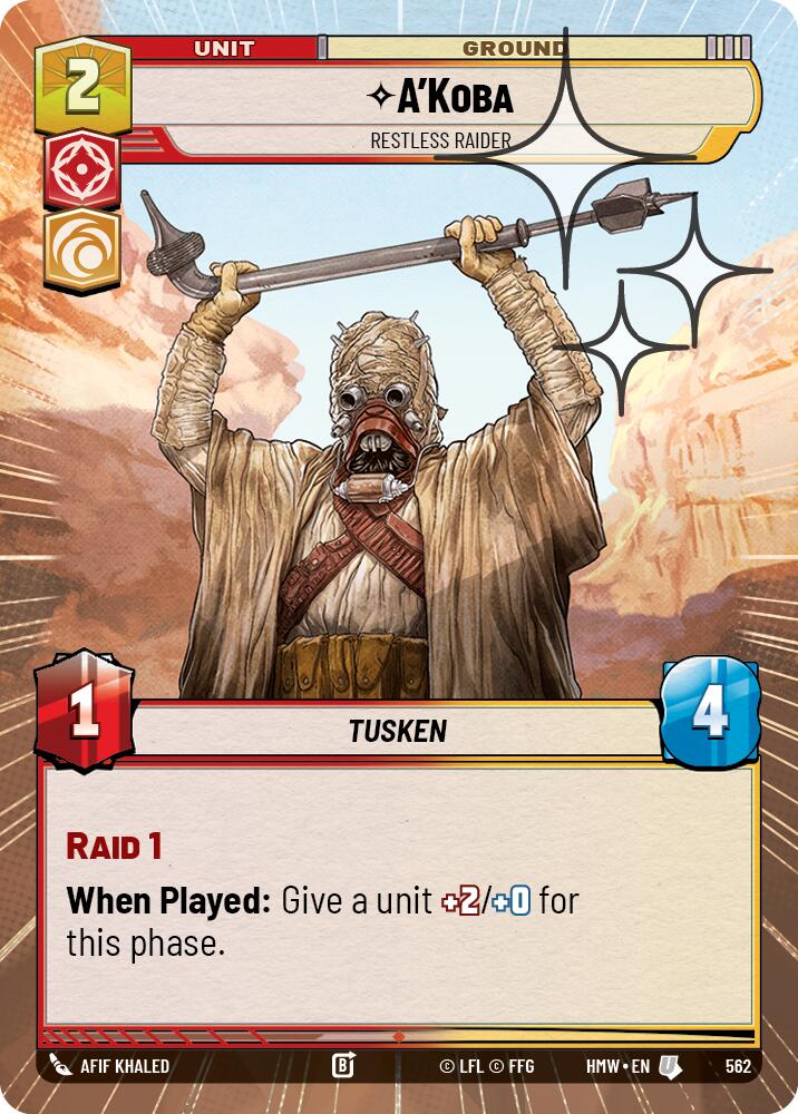 A'Koba - Restless Raider (562) (Hyperspace Foil) (562) [Homeworlds] | Cards and Coasters CA