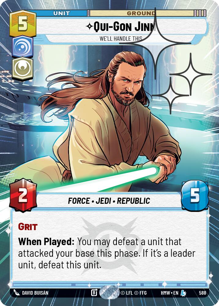 Qui-Gon Jinn - We'll Handle This (588) (Hyperspace Foil) (588) [Homeworlds] | Cards and Coasters CA