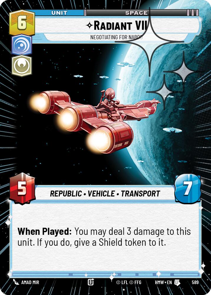 Radiant VII - Negotiating for Naboo (589) (Hyperspace Foil) (589) [Homeworlds] | Cards and Coasters CA