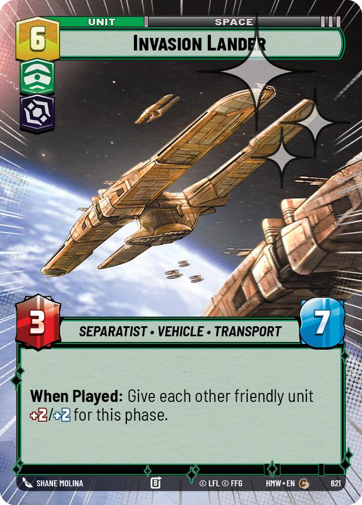 Invasion Lander (621) (Hyperspace Foil) (621) [Homeworlds] | Cards and Coasters CA