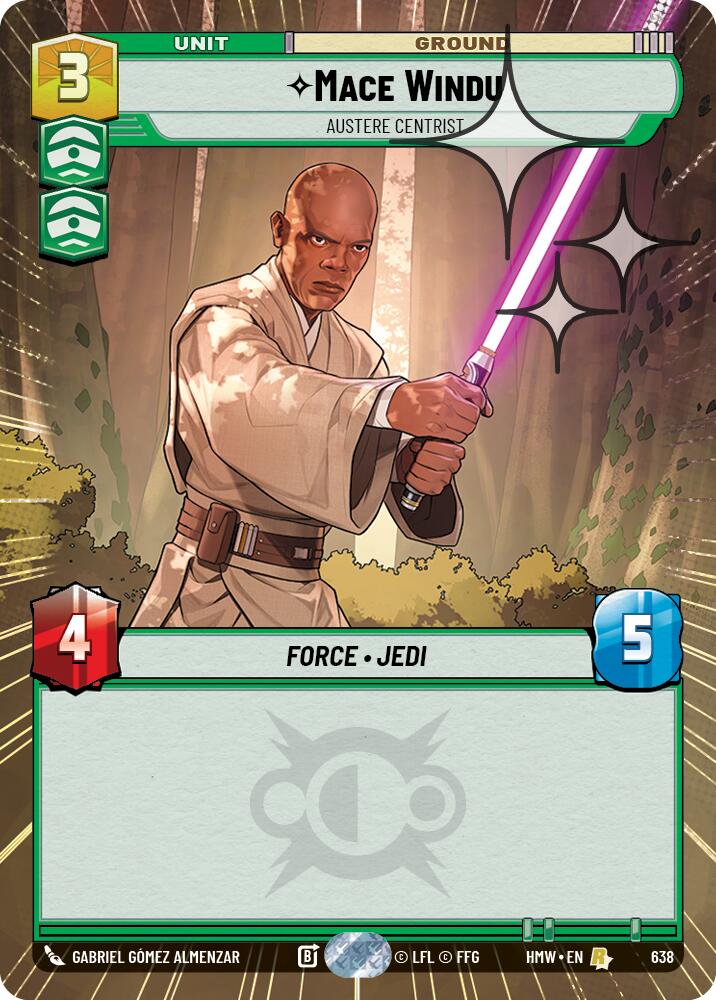 Mace Windu - Austere Centrist (638) (Hyperspace Foil) (638) [Homeworlds] | Cards and Coasters CA