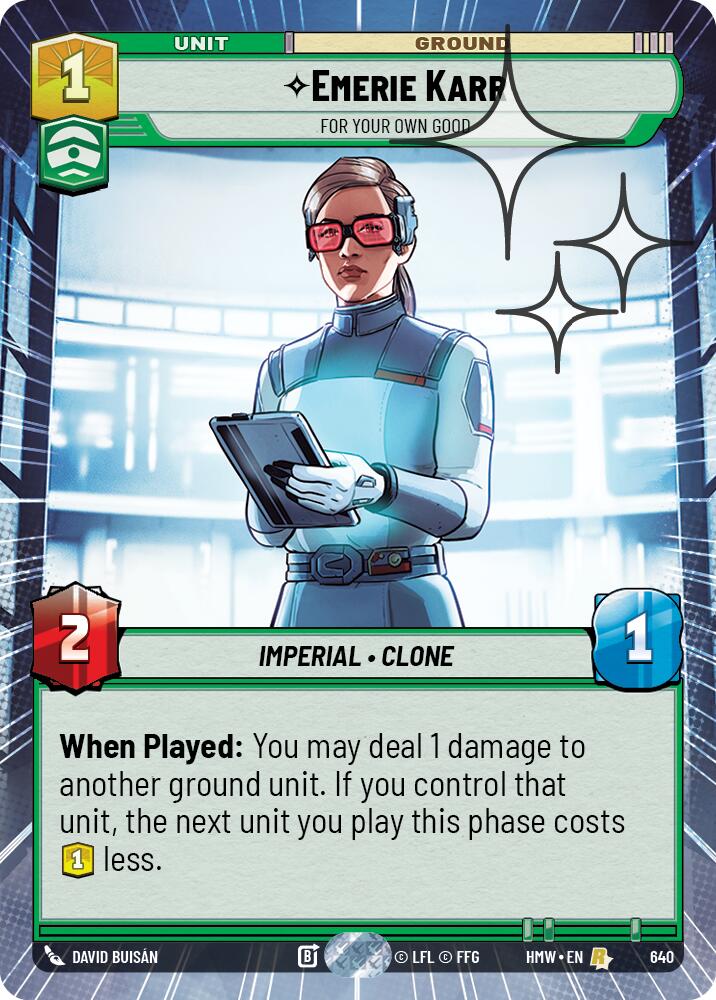 Emerie Karr - For Your Own Good (640) (Hyperspace Foil) (640) [Homeworlds] | Cards and Coasters CA