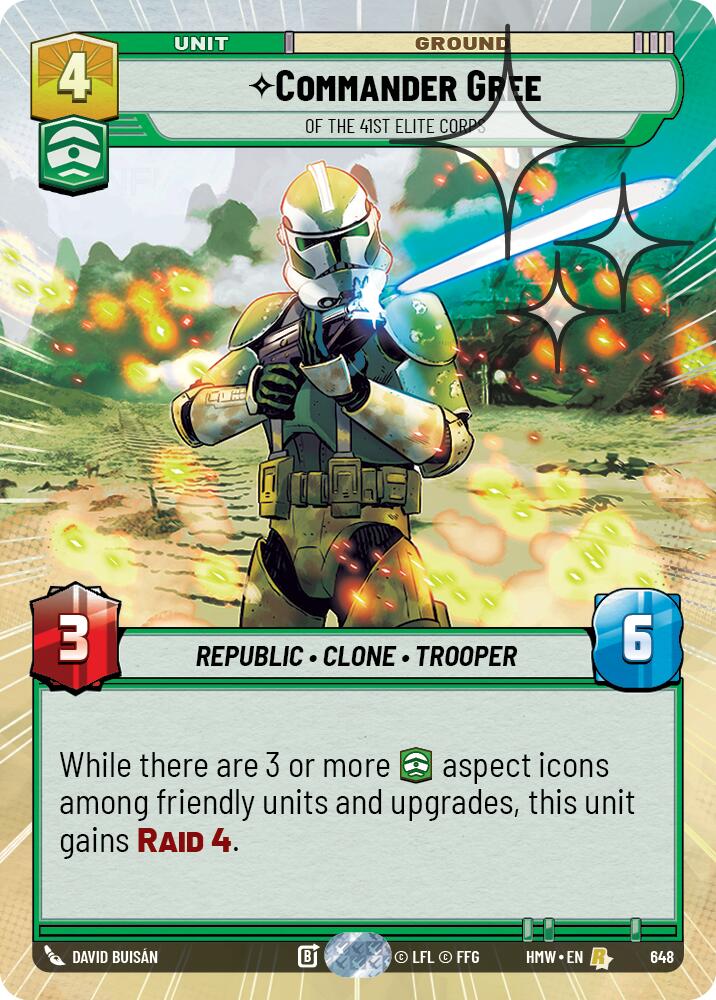 Commander Gree - Of the 41st Elite Corps (648) (Hyperspace Foil) (648) [Homeworlds] | Cards and Coasters CA
